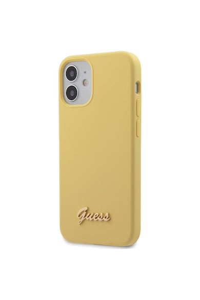 GUESS Husa Cover  Silicone Metal Logo pentru iPhone 12 Mini GUHCP12SLSLMGYE, Yellow Femei