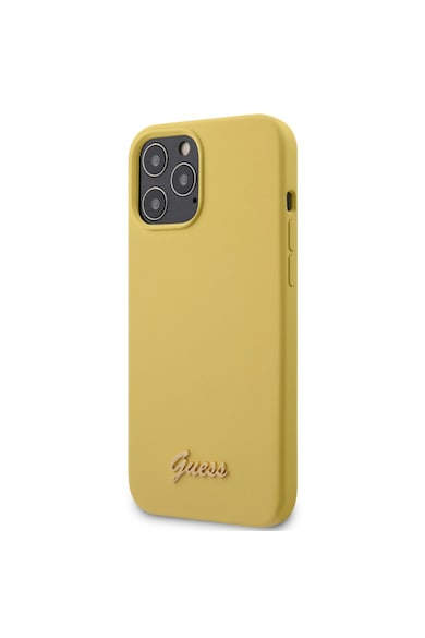 GUESS Husa Cover  Silicone Metal Logo pentru iPhone 12 Pro Max GUHCP12LLSLMGYE, Yellow Femei