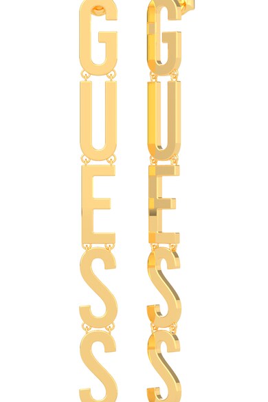 GUESS Cercei lungi placati cu aur cu logo Femei
