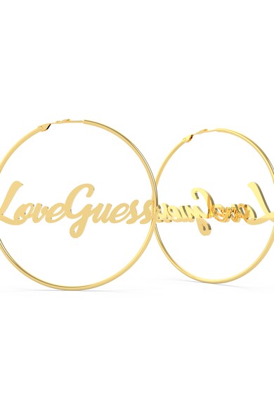 GUESS Cercei circulari cu placaj de aur si logo Femei