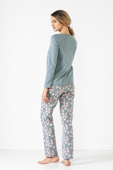 Sofiaman Pijama de bumbac organic cu imprimeu Ginko Femei