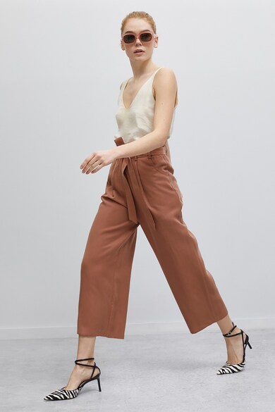 KOTON Pantaloni culotte crop cu talie inalta Femei