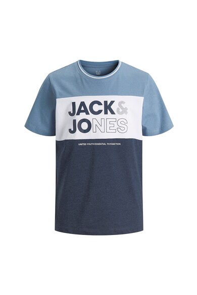 Jack & Jones Tricou cu model in dungi si imprimeu logo Baieti
