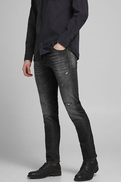 Jack & Jones Blugi slim fit cu detalii cu aspect deteriorat Glenn Barbati