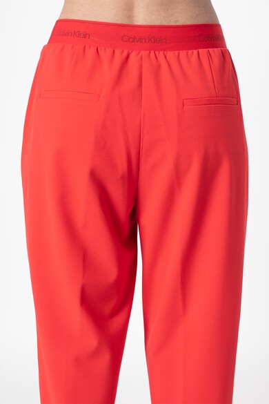 CALVIN KLEIN Pantaloni conici cu banda cu logo in talie Femei