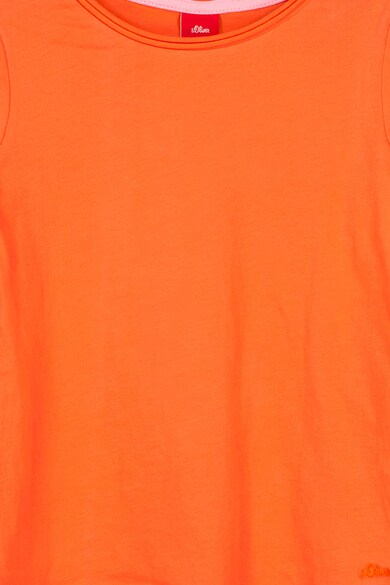 s.Oliver Set de bluze de bumbac - 3 piese, Roz/Alb/Oranj Fete