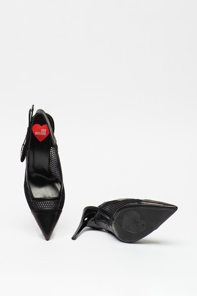 Love Moschino Pantofi stiletto slingback de plasa si piele Femei
