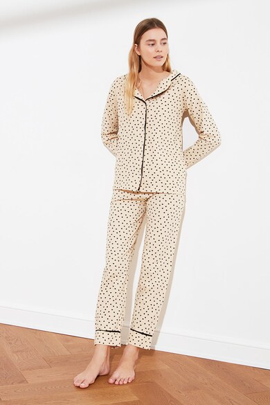 Trendyol Pijama cu maneci lungi si imprimeu grafic Femei