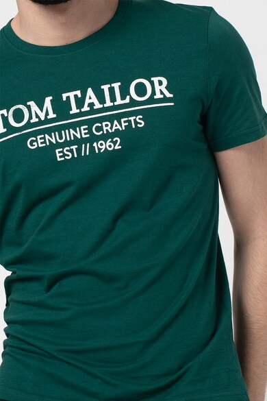 Tom Tailor Tricou cu decolteu la baza gatului si imprimeu logo Barbati