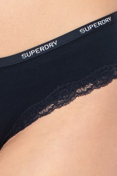 SUPERDRY Set de chiloti hipster cu talie joasa si garnituri de dantela -3 perechi Femei