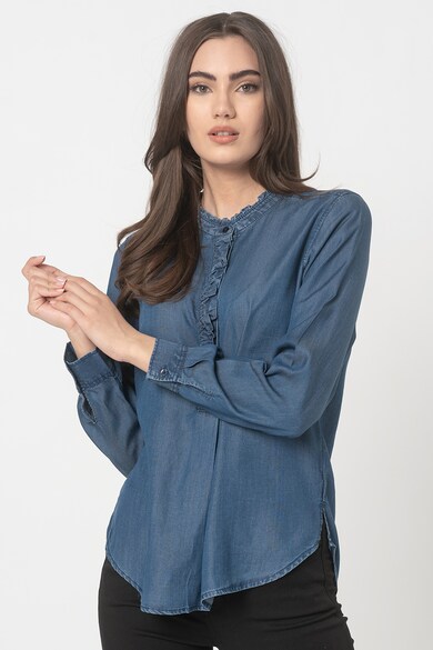 Tom Tailor Bluza tip tunica din chambray din lyocell cu volane Femei