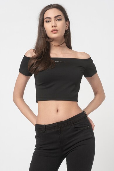 CALVIN KLEIN JEANS Tricou crop cu decolteu pe umeri Femei