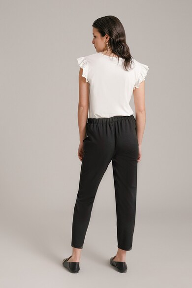 Oltre Pantaloni crop de satin cu snur in talie Femei