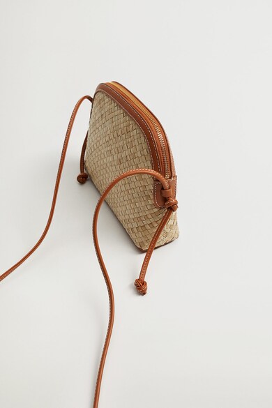 VIOLETA BY MANGO Geanta crossbody cu aspect tesut Blanca Femei