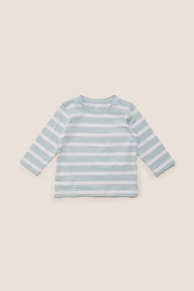 Marks & Spencer Set 3 bluze, fete, cu imprimeu, Roz prafuit/Albastru/Gri Fete