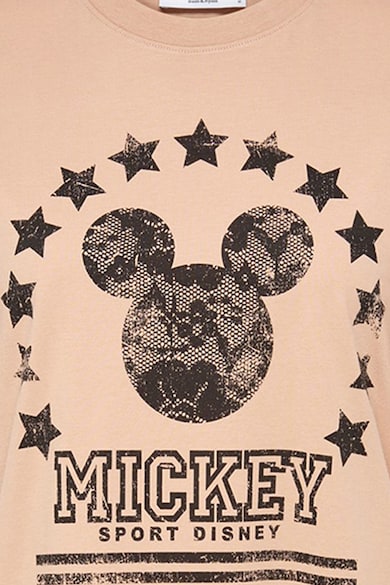 Only Tricou cu decolteu la baza gatului si imprimeu Mickey Mouse Femei