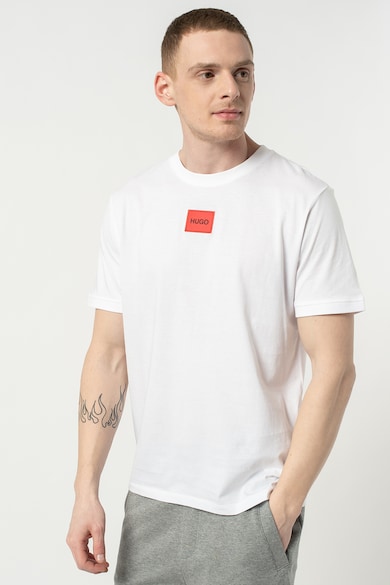 HUGO Памучна тениска Diragolino с пришито лого Мъже