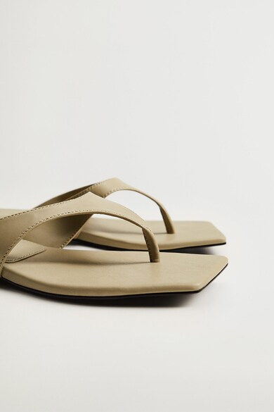 Mango Papuci flip-flop de piele Gaga Femei