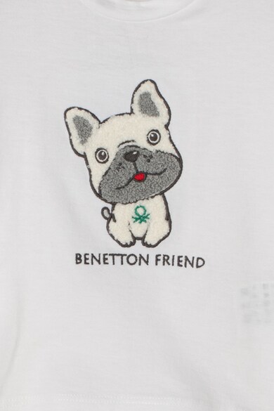 United Colors of Benetton Bluza din bumbac organic cu aplicatie din material teddy Baieti