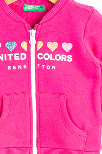 United Colors of Benetton Bluza sport cu fermoar si buzunare laterale Fete