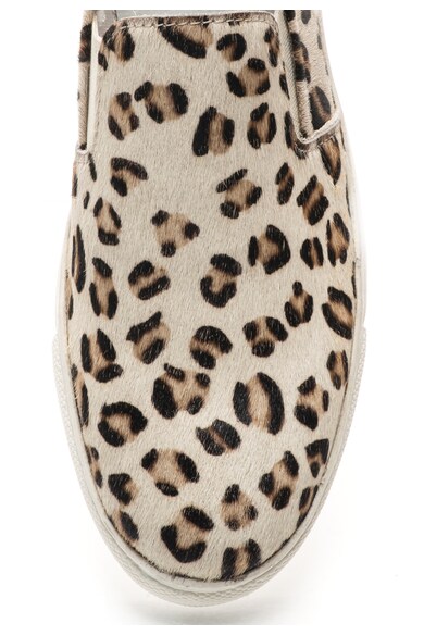 Zee Lane Pantofi slip-on bej din piele cu par scurt si cu animal print Femei