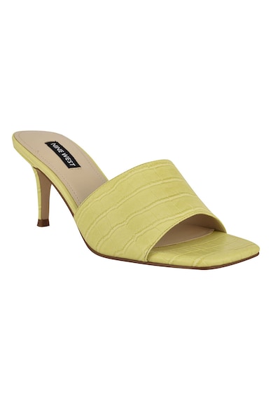 NINE WEST Papuci din piele ecologica cu toc si aspect de piele de crocodil Donna Femei