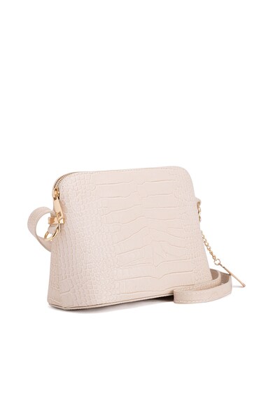 Anna Morellini Geanta crossbody de piele cu aspect de piele de crocodil Bianca Femei