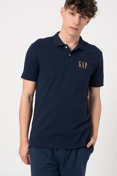 GAP Tricou polo slim fit din material pique cu broderie logo Barbati