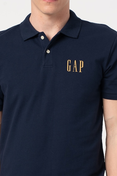 GAP Tricou polo slim fit din material pique cu broderie logo Barbati