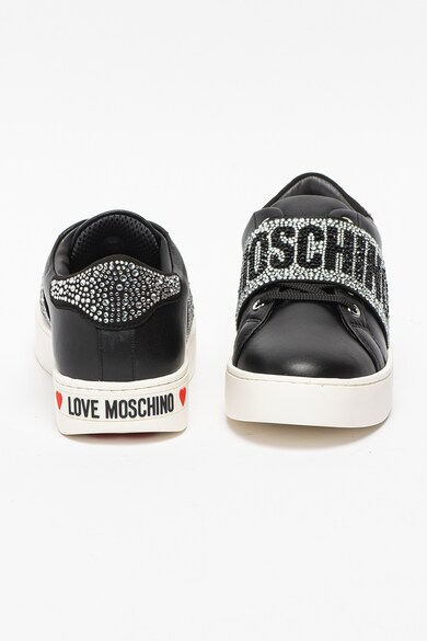 Love Moschino Pantofi sport din piele si material sintetic cu banda logo Femei