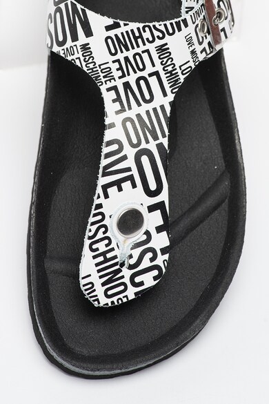 Love Moschino Papuci flip-flop din piele cu imprimeu logo Femei