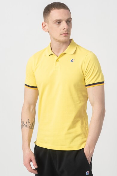 K-Way Tricou polo slim fit cu margini contrastante Vincent Barbati