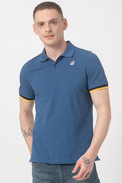 K-Way Tricou polo slim fit cu margini contrastante Vincent Barbati