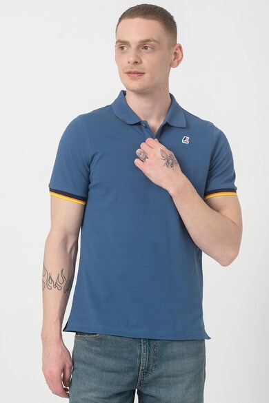 K-Way Tricou polo slim fit cu margini contrastante Vincent Barbati