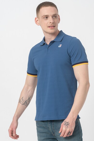 K-Way Tricou polo slim fit cu margini contrastante Vincent Barbati