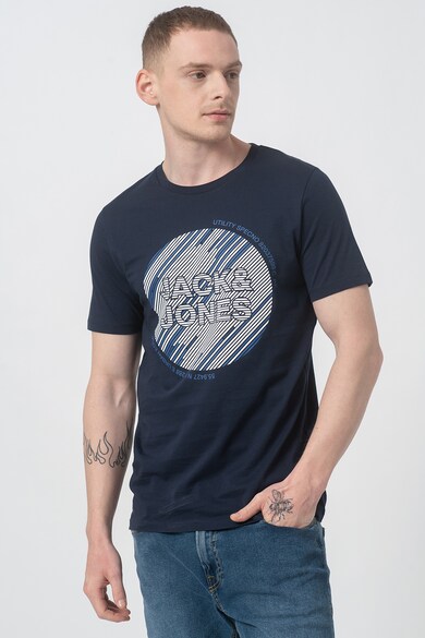 Jack & Jones Tricou cu decolteu la baza gatului si imprimeu logo Barbati