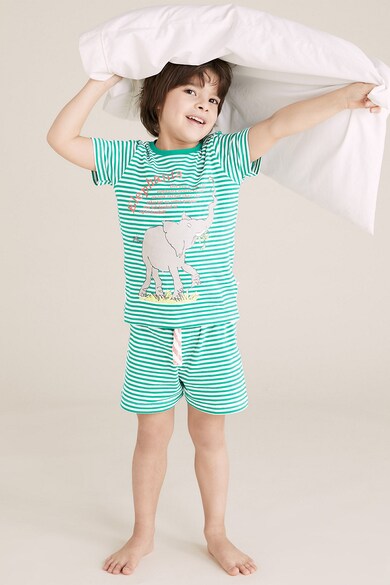 Marks & Spencer Pijama cu model in dungi si model cu elefant Fete