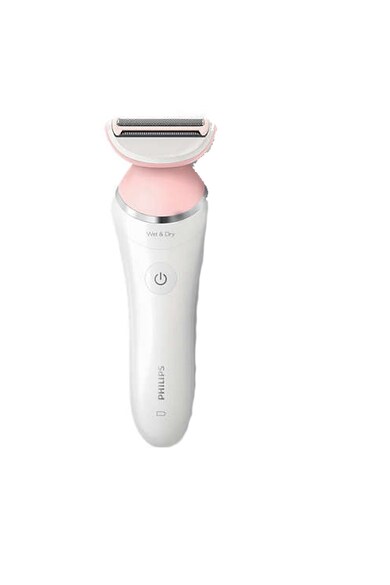 Philips Aparat de ras umed si uscat  SatinShave Advanced /00, Wet&Dry, Lamele rotunjite, Husa, Alb Femei