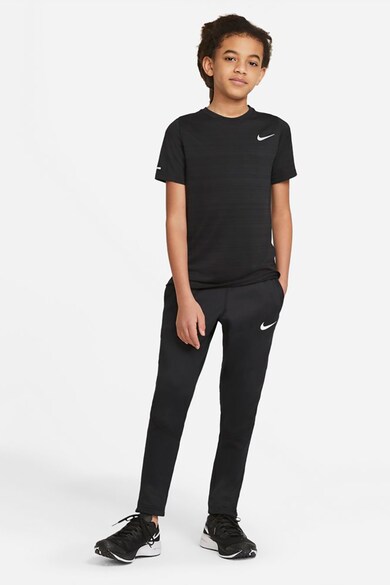 Nike Tricou cu logo reflectorizant si imprimeu Dri-Fit pentru fitness Miler Fete