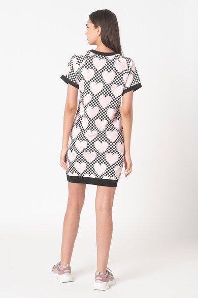 Love Moschino Rochie-tricou cu inimi si carouri Femei