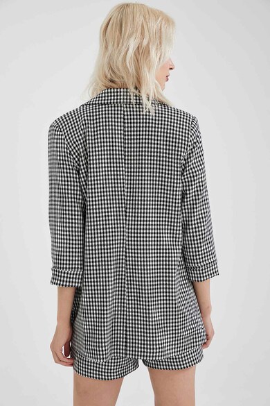 DeFacto Sacou cu model houndstooth si maneci medii Femei