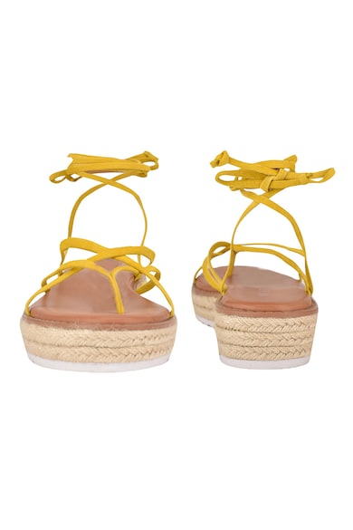 NINE WEST Sandale tip espadrile de piele intoarsa cu bareta separatoare Candid Femei