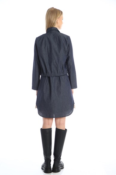 Silvia Serban Set de rochie-camasa din chambray cu perforatii, jacheta si rochie fara inchidere Femei