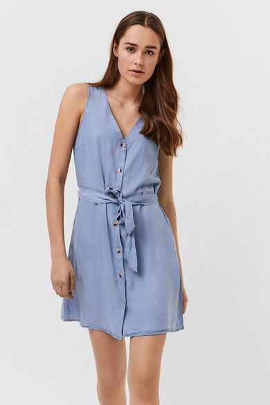 Vero Moda Rochie din denim fara maneci, cu buzunare laterale Femei