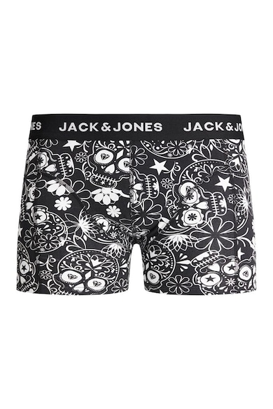 Jack & Jones Set 3 perechi de boxeri, baieti, cu imprimeuri diverse si banda logo, Multicolor Baieti