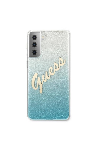 GUESS Husa de protectie Cover  Glitter Gradient pentru Samsung Galaxy S21 Plus GUHCS21MPCUGLSBL, Light Blue Femei