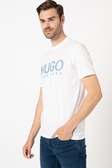 HUGO Tricou din bumbac cu imprimeu logo Barbati