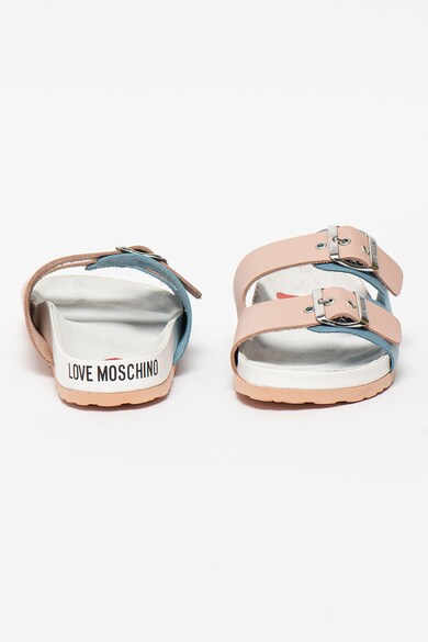 Love Moschino Papuci din piele cu model colorblock Femei