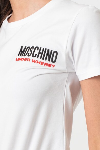 Moschino Tricou de casa cu decolteu la baza gatului si logo Femei