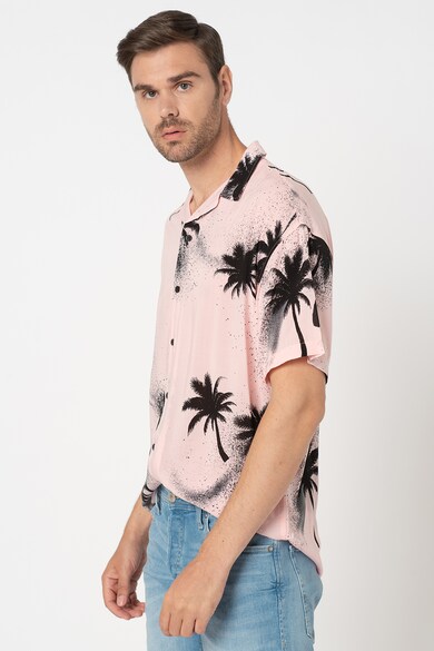 Jack & Jones Camasa cu maneci scurte si imprimeu tropical Coco Barbati